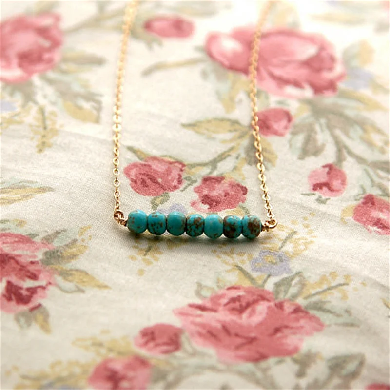 Ожерелье из бирюзы для женщин ожерелье золотистого и серебристого цвета с