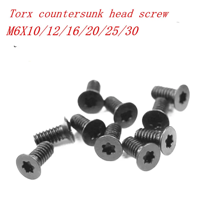 50 шт./лот M6 * 8/10/12/16/20/25 Класс 10 9 Torx винт с потайной головкой шести лепестков плоской