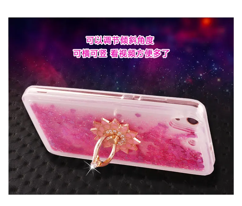 For Huawei Nova 3&amp 3i Case Silicone Liquid Glitter Soft TPU with Flower Finger Ring&ampHang Strap case P Smart Plus |