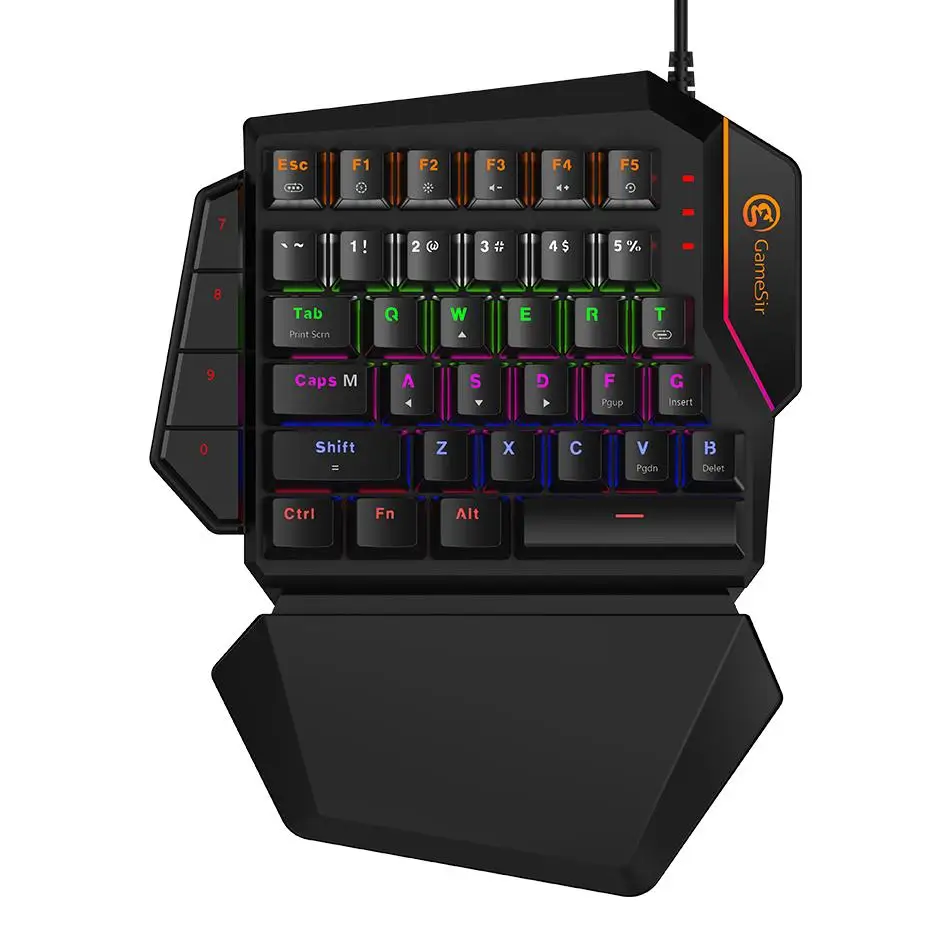 Черный Оригинальная механическая клавиатура GameSir GK100 с одной рукой синие переключатели игровая клавиатура для ПК для FPS PUBG и BattleDock-черный - Цвет: Черный