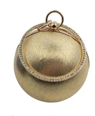 gold Модная женская вечерняя сумка золотистого, серебристого, черного цвета с блестками, Женская сумочка, известный бренд, женская сумка-клатч, маленькая круглая цепочка, сумки на плечо - Цвет: gold