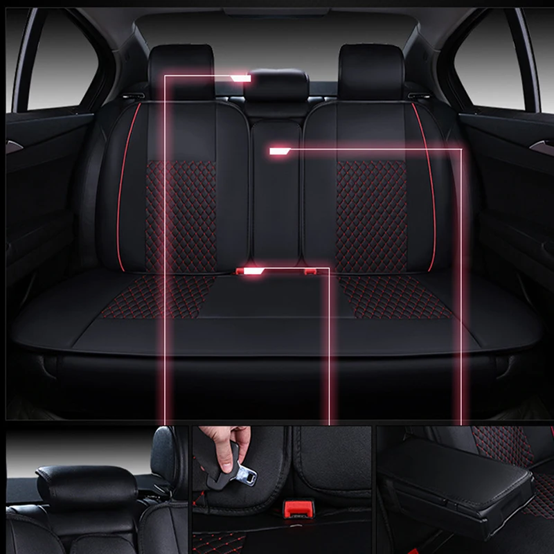 

WLMWL Universal Leather Car seat cover for Mitsubishi all models ASX outlander lancer pajero sport pajero dazzle car styling