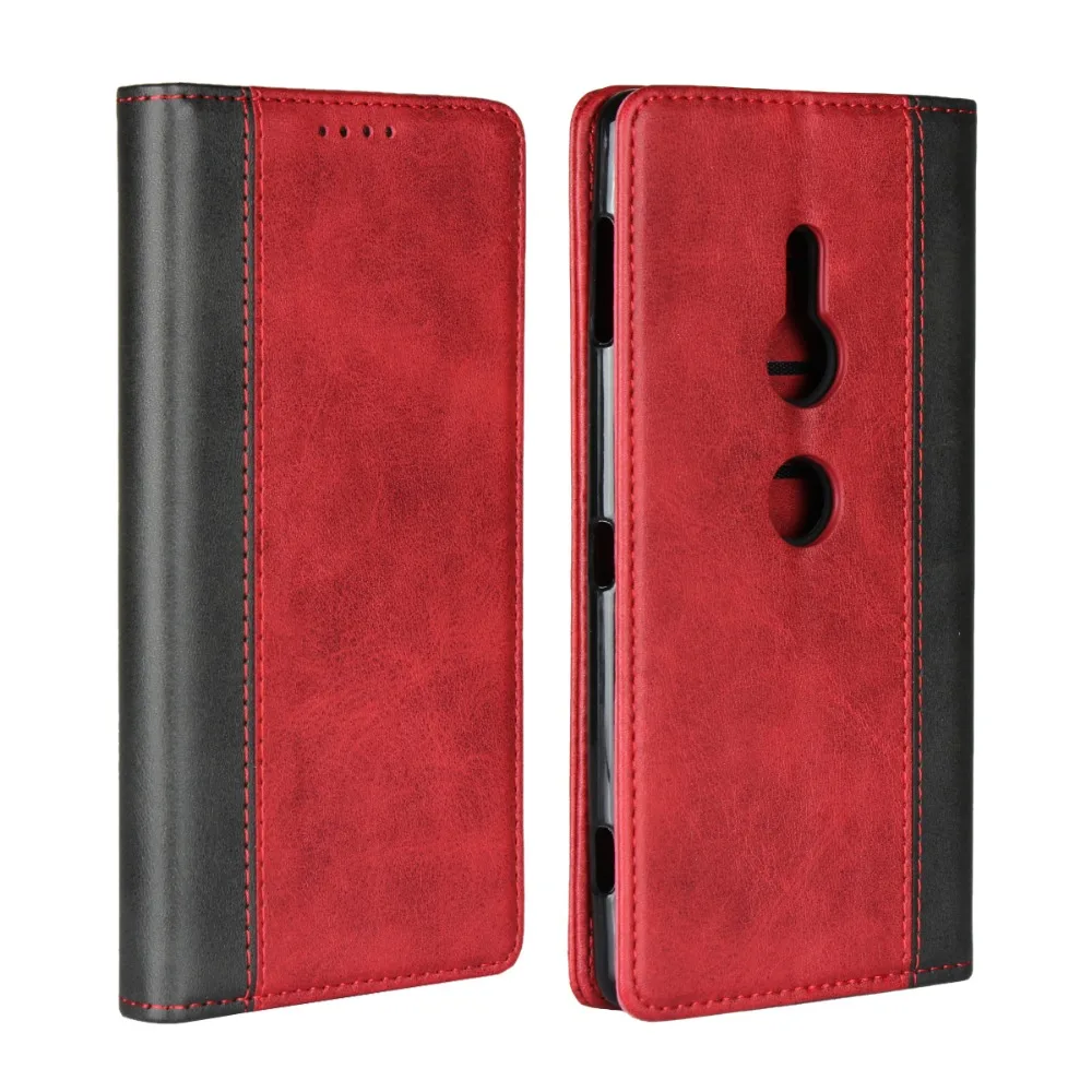 LUCKBUY For Xperia XZ2 XZ3 Color Matching Leather Luxury Premium Phone Cases for Sony Slim Business Wallet | Мобильные телефоны и