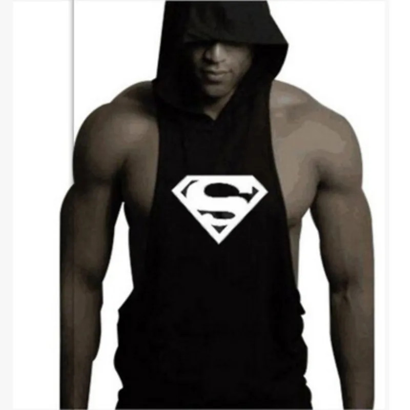 Diliflyer Fashion Men's Summer Running Vest Sleeveless Hoodies Fitness Shirt Hoodie Cotton Tank Tops Super Muscle Gyms Clothing | Спорт и
