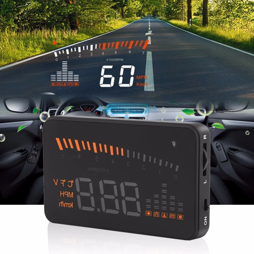 Проектор OBDII HUD на лобовом стекле цветной светодиодный проектор Предупреждение о