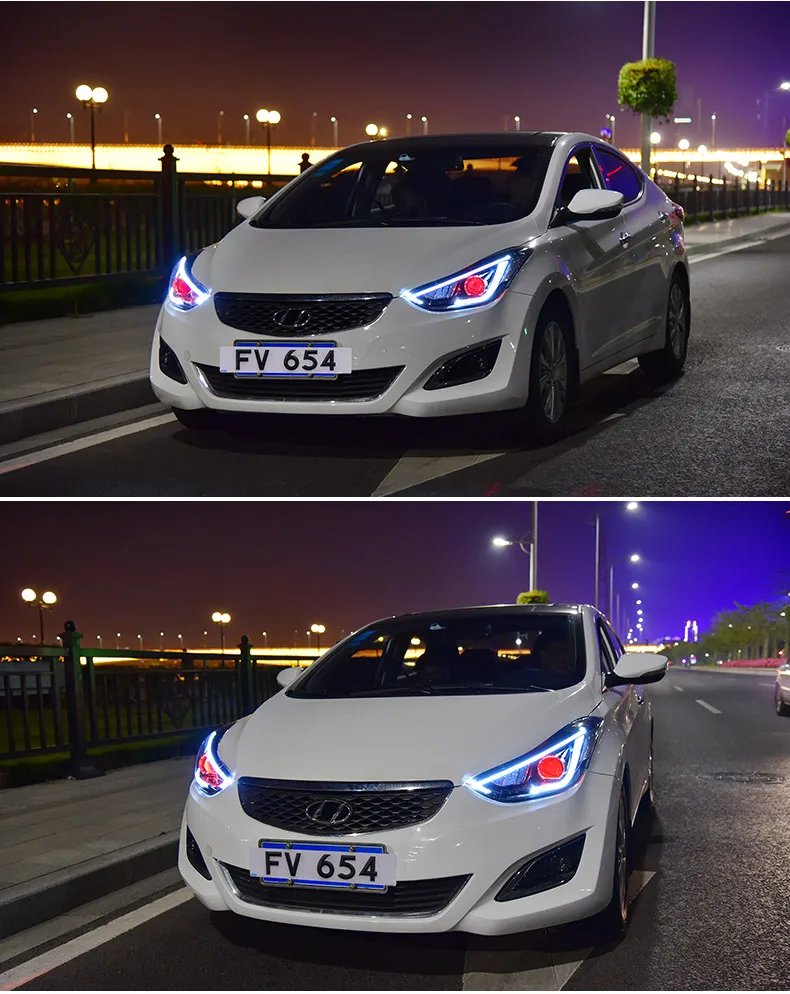 AKD автомобильный Стайлинг Головной фонарь для hyundai Elantra СВЕТОДИОДНЫЙ Фонарь 2011- светодиодный дальнего света светодиодный сигнал DRL Hid Bi Xenon автомобильные аксессуары