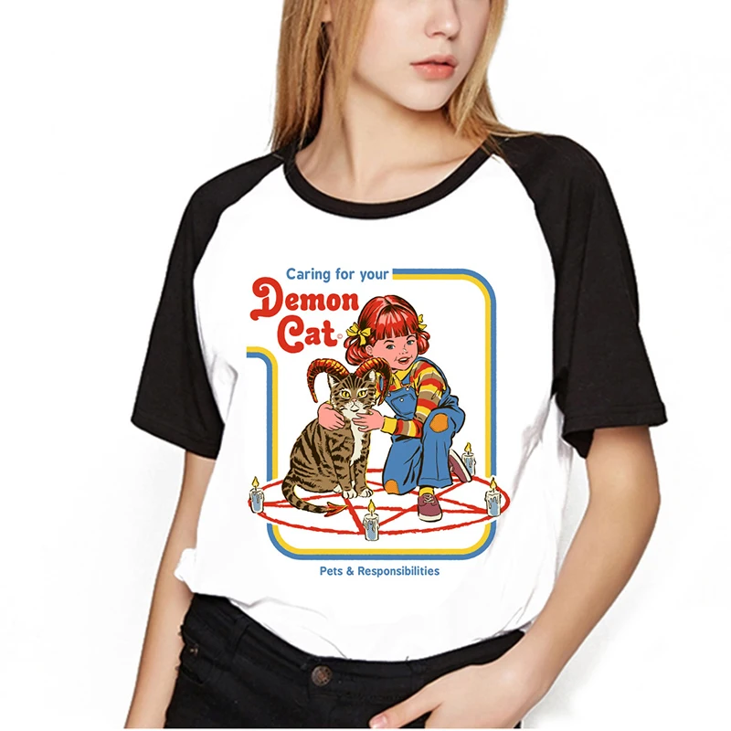 Забавная рубашка сатана винтажная женская футболка Let's Summon Demons Graphic Tees Harajuku Tumblr Not Today Satan футболка для девочек
