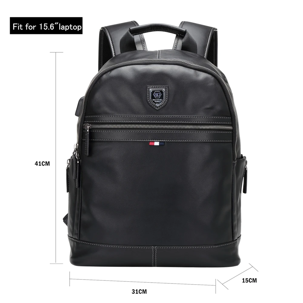 BISON DENIM Модный деловой рюкзак 15 6 &quot для ноутбука из натуральной кожи рюкзаки с USB