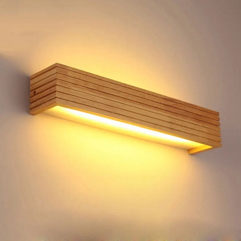 Modern Wood LED Wall Lights Bathroom Mirror Deco Lighting Hallway Bedside Lamp Indoor Balcony Sconce Vintage Luminair | Лампы и