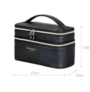 Модная двухслойная брендовая косметичка через плечо из искусственной кожи