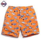 Пляжные шорты QIKERBONG, мужские пляжные шорты, геометрические плавки, шорты для бега, купания