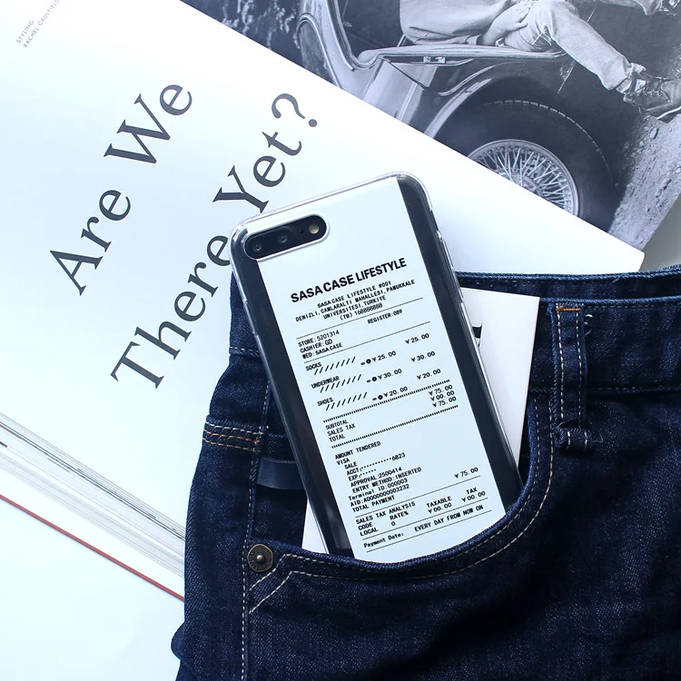 Модный чехол для телефона Bill Shopping checking Letter прозрачный iphone 7 6S 6 8 Plus чехлы