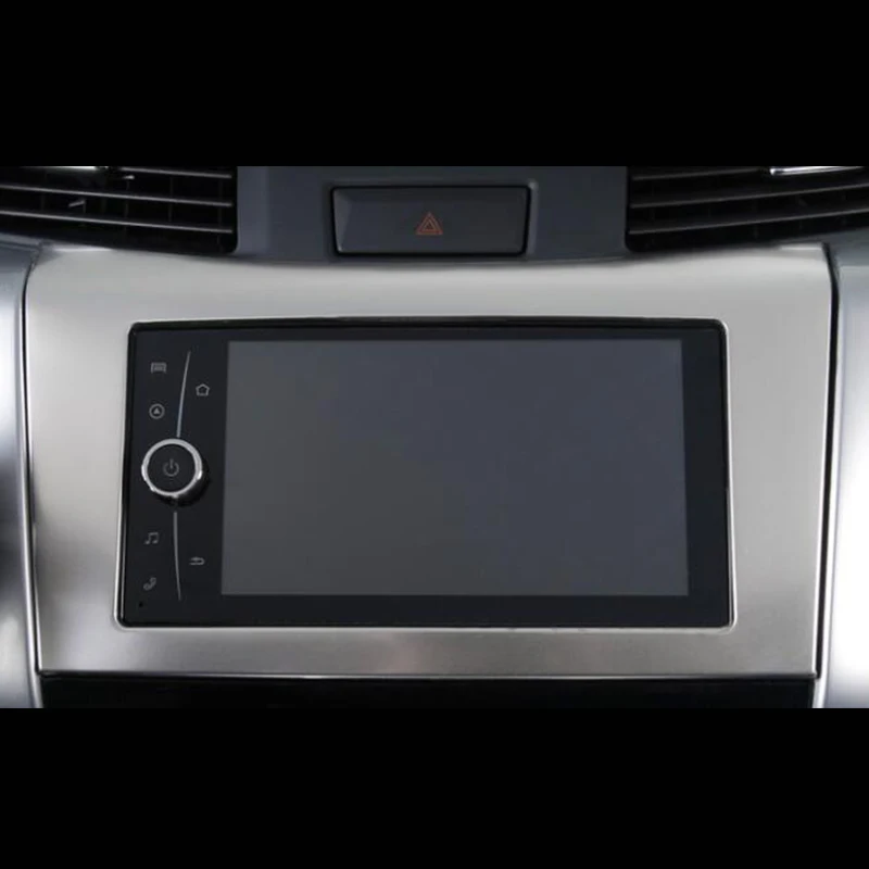 

high quality Stainless steel Car navigation panel Cover Trim Car Styling For Nissan Navara NP300 2017 2018 2019 accessories 1pcs