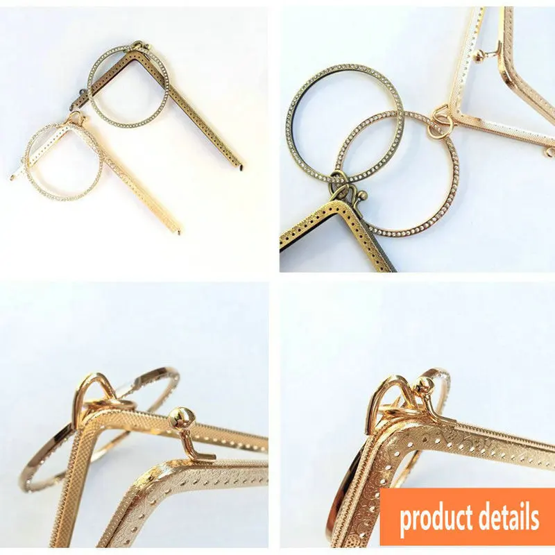 BDTHOOO 5pcs 18.5cm Antique Bronze Metal Purse Frame Handle for Clutch Bag Making Kiss Clasp Lock L-shaped Handbag Accessories