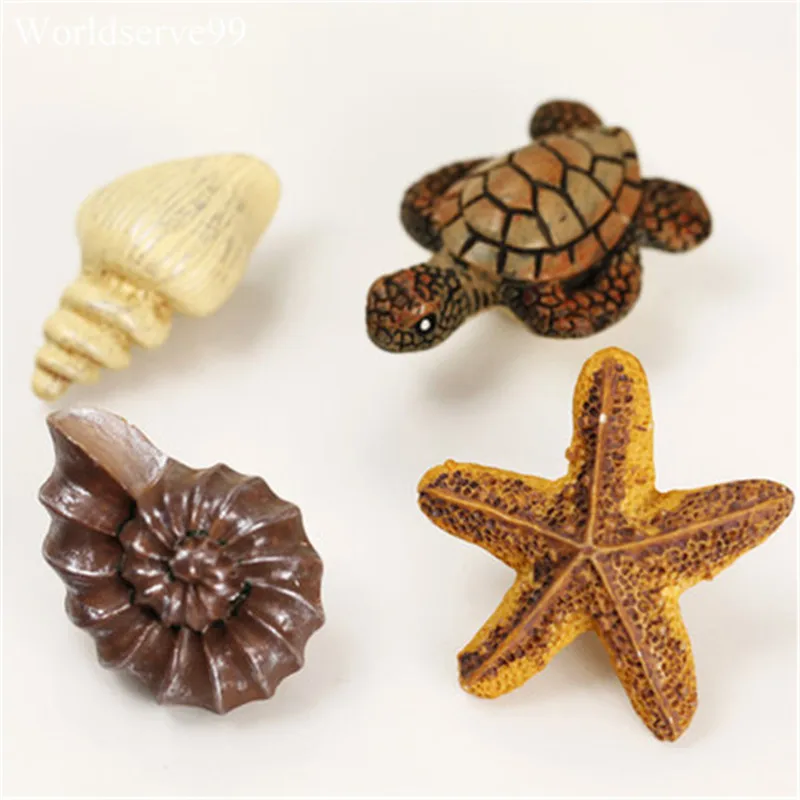 Ручки с черепаховой раковиной серии океана ручки из смолы для ручек мебельный