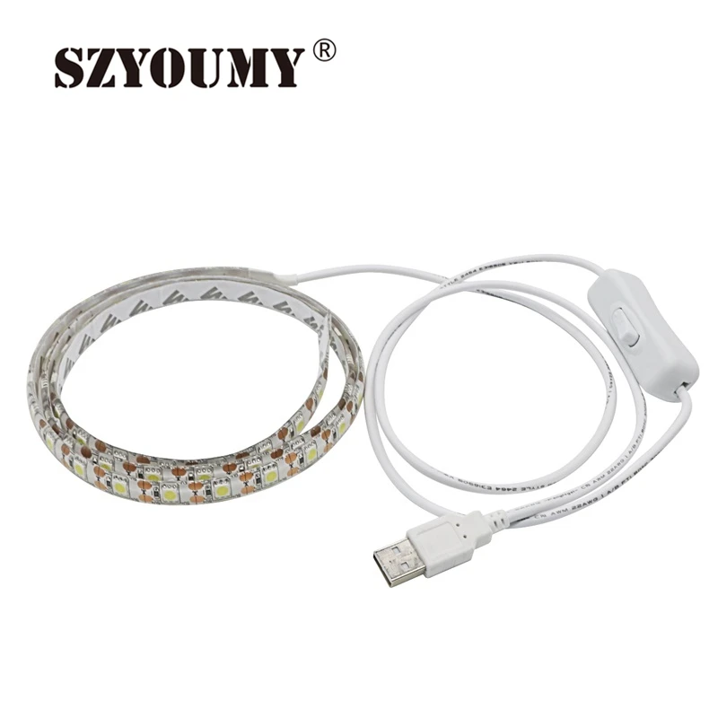 SZYOUMY 5 в 1 м переключатель включения/выключения USB светодиодная лента SMD5050 гибкая RGB