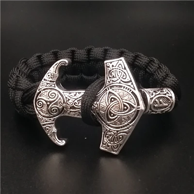 Odin Ворон славянский Коловрат Тор молот Мьёльнир мужские Vikingos Triskele троица Викинг браслет Valknut Vegvisir руны ювелирные изделия - Окраска металла: 25