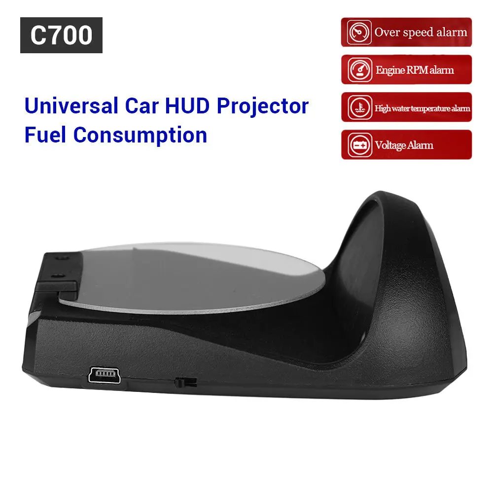 Авто OBDII Автомобильный HUD Дисплей Система Предупреждение скорости об/мин MPH