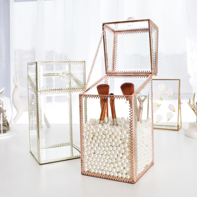 

Креативная трубка для макияжа, многофункциональная, для дома, спальни, изысканные поделки, квадратная, скошенная, откидная, с простым покрыт...