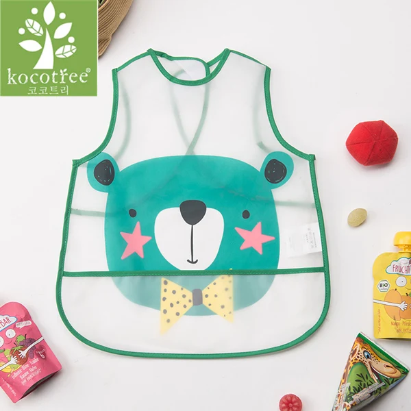 Green bear Kocotree непромокаемые детские нагрудники мягкий детский передник для кормления милый медведь отрыжка ткань новорожденный бандана Детская одежда аксессуары нагрудники - Color: Green bear