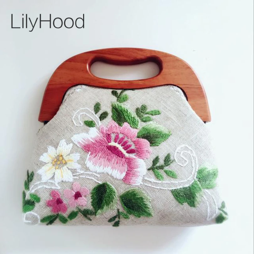 LilyHood 2020 женская большая тканевая сумка с цветочной вышивкой ручная работа