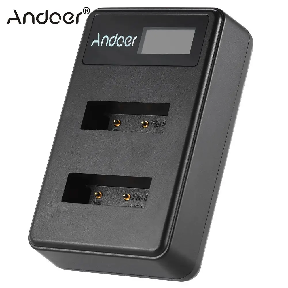 Портативное зарядное устройство Andoer Mini с двумя слотами и ЖК дисплеем для Sony NP BX1