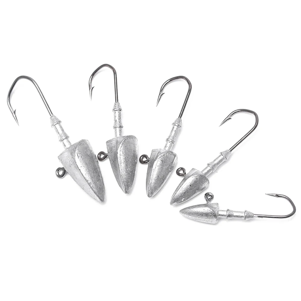 2PC Multicolor Carbon Steel Lead Head Fishing Lure Hooks Jigging Bait Tackle Fish Tools Accessories 3.5/5/7/10/14g