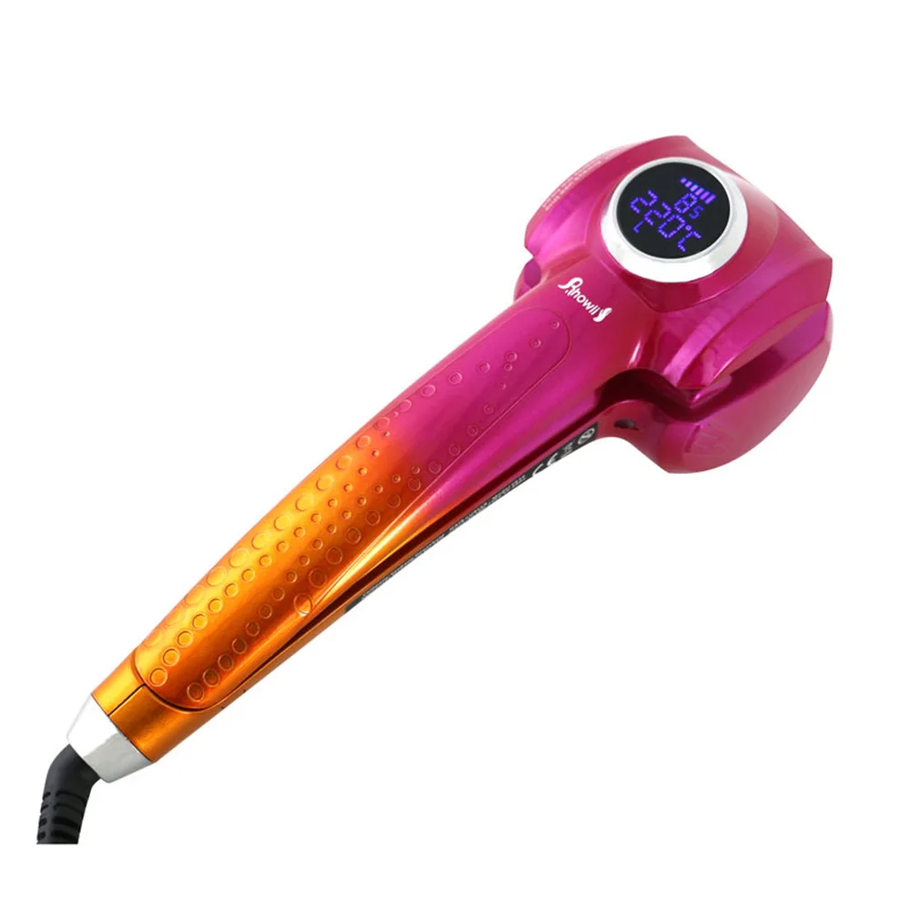 Мода Showliss Pro lcd щипцы для завивки волос с 2 бесплатными заколками стайлер автоматическая плойка фиолетовые щипцы для завивки волос универсальное напряжение