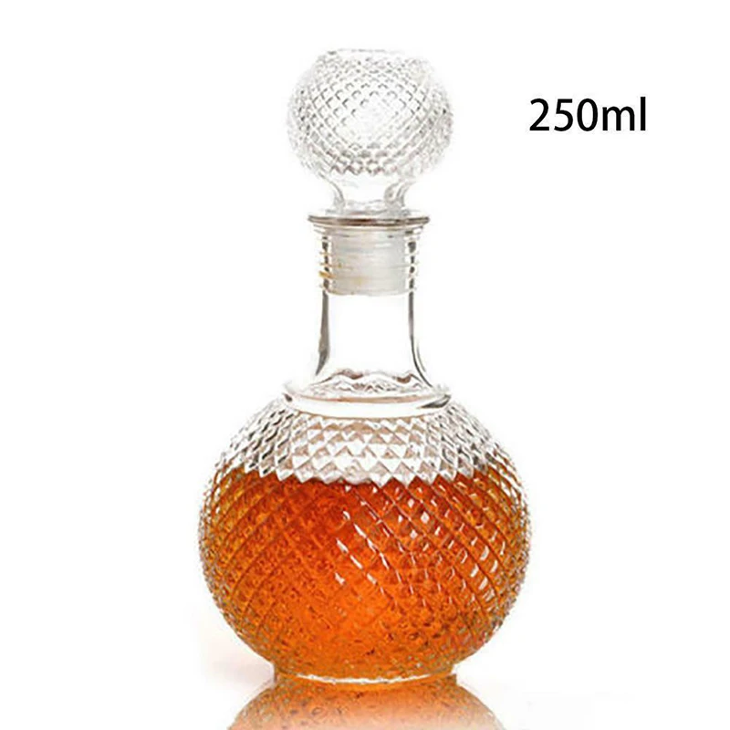 250ML С украшением в виде кристаллов Виски Ликер бутылка-декантер вина выстрел Стекло бутылка с Кепки фиксаторы уход за кожей лица, произведенный на одной винокурне контейнер - Цвет: 250ML