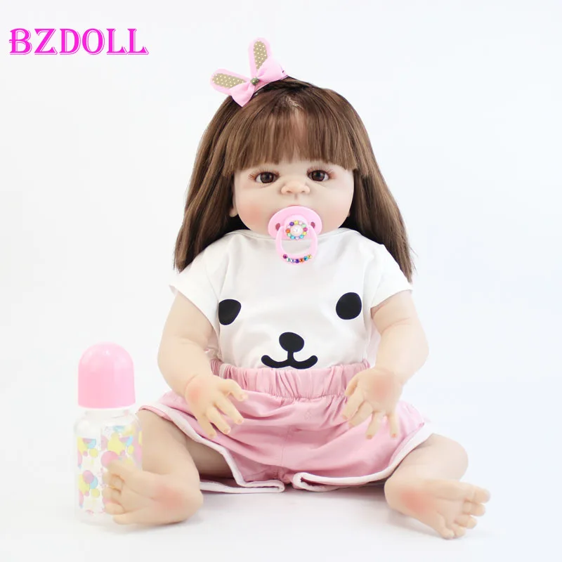 BZDOLL 22 &quotполностью силиконовый новорожденный девочка Кукла Реалистичная