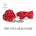Ошейник и поводок для собак с галстуком-бабочкой Красная звезда хлопковое ожерелье для собак и кошек и поводок для собак аксессуары для питомцев подарок