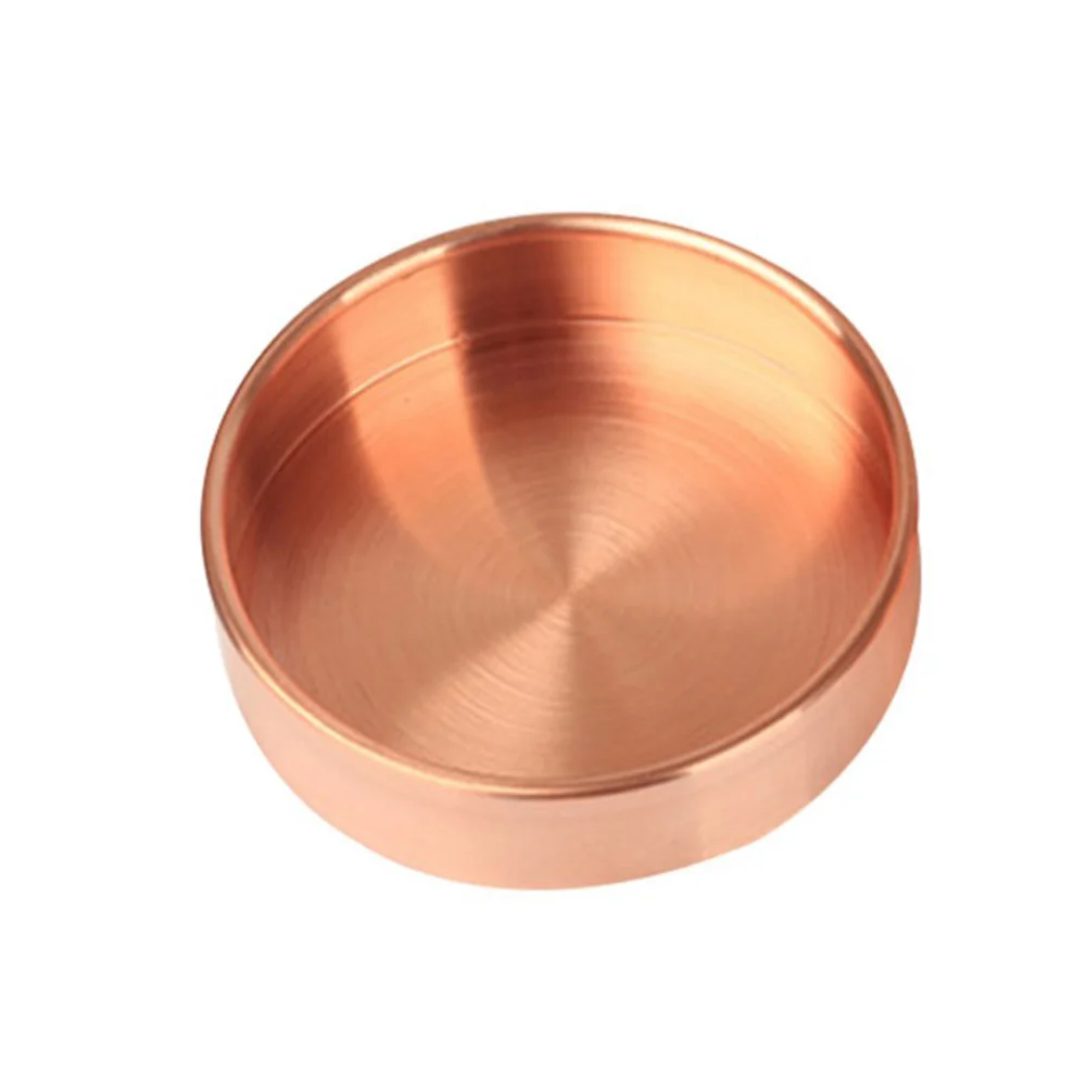 Rose gold Нордический Медный Круглый лоток для хранения, металлический органайзер для хранения ювелирных изделий, органайзер для мелких предметов, посуда для хранения, домашний декор - Цвет: Rose gold
