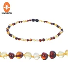 Янтарный браслетожерелье HAOHUPO, детские украшения из Балтийского натурального янтаря для мальчиков и девочек, подарки для прорезывания зубов