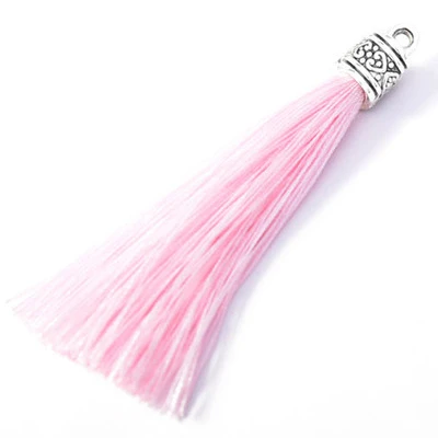 Light pink 10 шт. Мини Серебряный колпачок голова кисточка ювелирные изделия занавески одежды декоративные аксессуары ключ сумка ручной Catenary кулон ремесло кисточки DIY - Color: Light pink