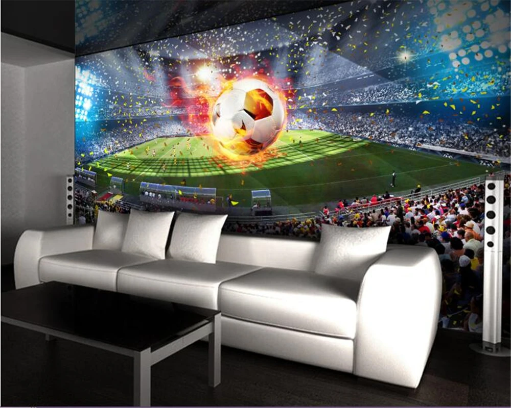 

beibehang papel de parede Custom Addable Title HD Football Field 3D Wall Decorative Painting hudas beauty bebang papel mural