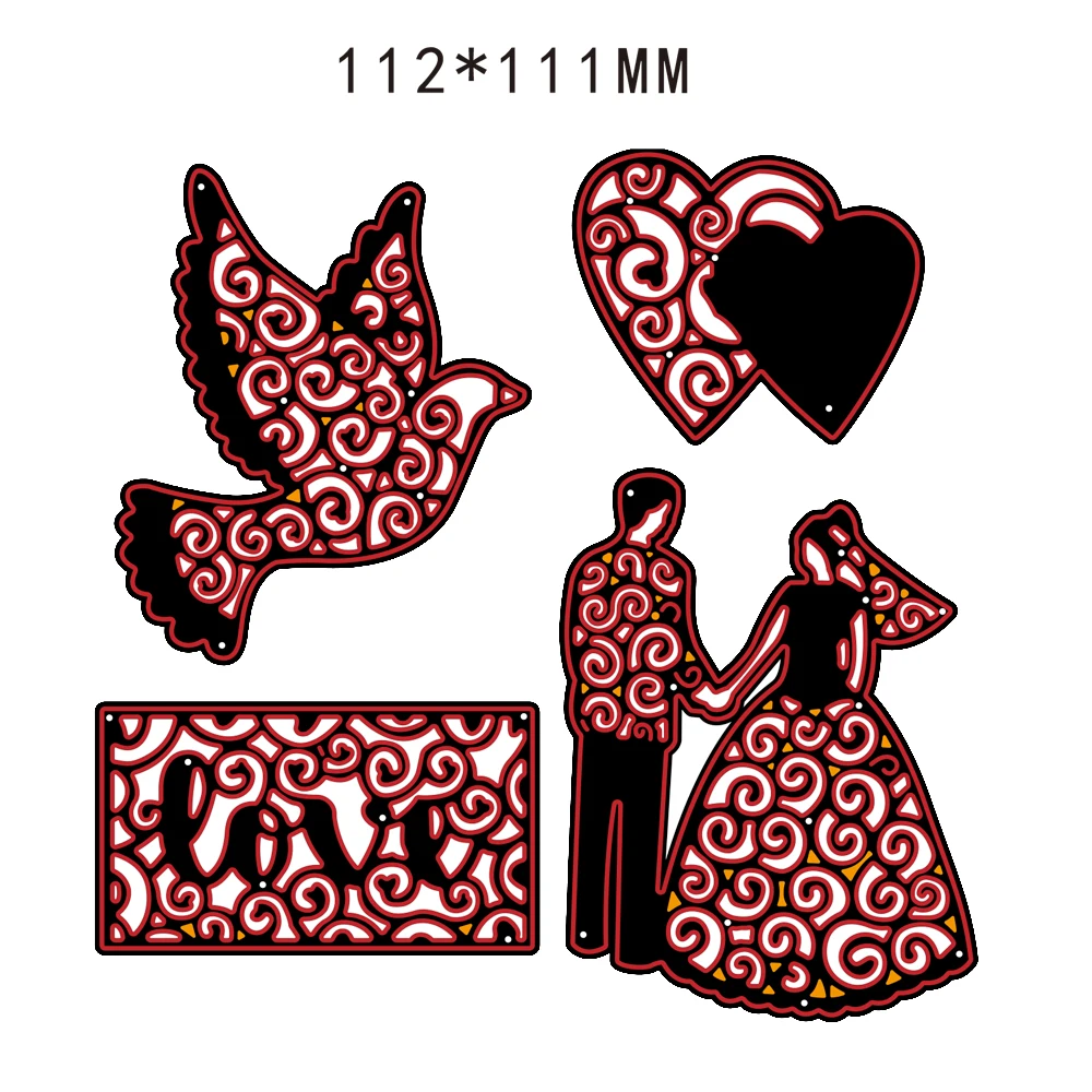 Pigeon Love Couple Metal Cutting Dies New 2019 Scrapbooking Embossing Album Decoration Craft Cut for Card Making Stencils | Дом и сад