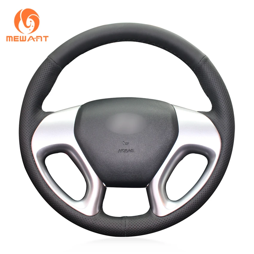 Чехол рулевого колеса автомобиля MEWANT черный кожаный бежевый чехол для Hyundai ix35