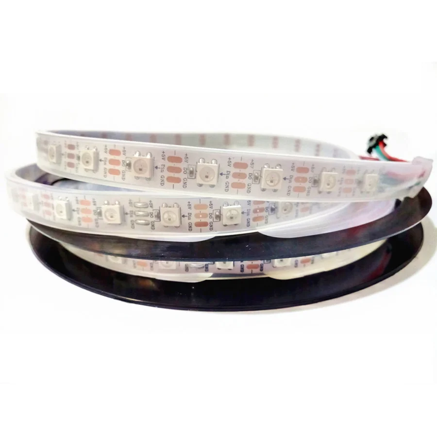 Индивидуально Адресуемая светодиодная RGB лента 2812 5050 SMD WS2812B Светодиодная e DC 5 В