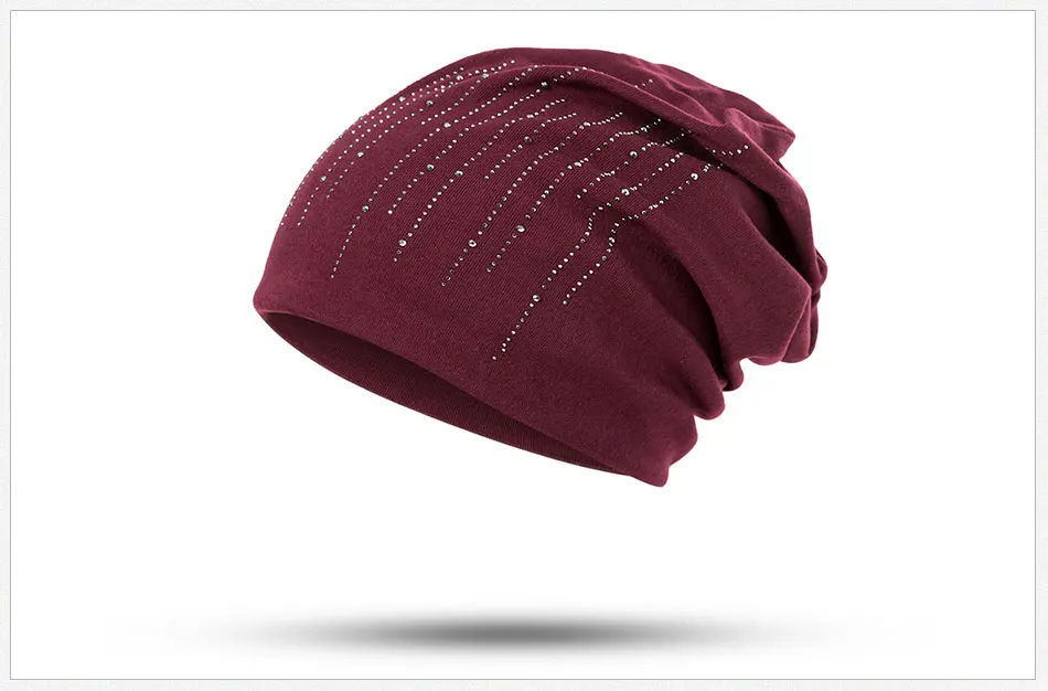 MLTBB, Новая зимняя женская шапка, повседневная, одноцветная, Skullies Beanies, стразы, шапка, модная, теплая, женская шапка, хлопок, женская шапка