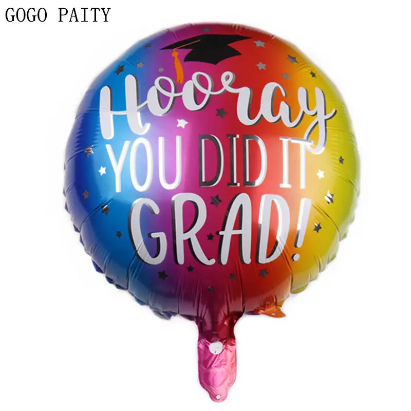 GOGO PAITY новые 18 дюймовые круглые выпускные алюминиевые воздушные шары для школы