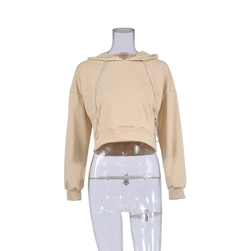 Женская толстовка горячая Распродажа толстовки Твердые короткое худи с длинным