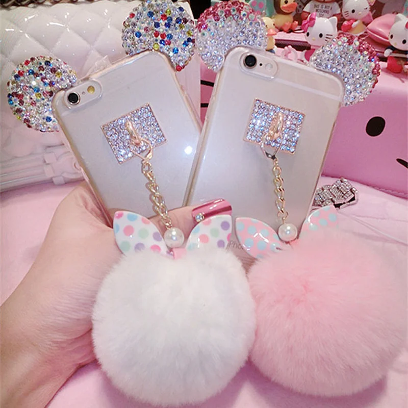 Брелок помпон для телефона меховой брелок пушистые брелоки Брелоки безделушки