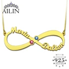 Ожерелье AILIN Infinity, ожерелье золотого цвета с надписью Infinity, ожерелье с зодиакальным камнем