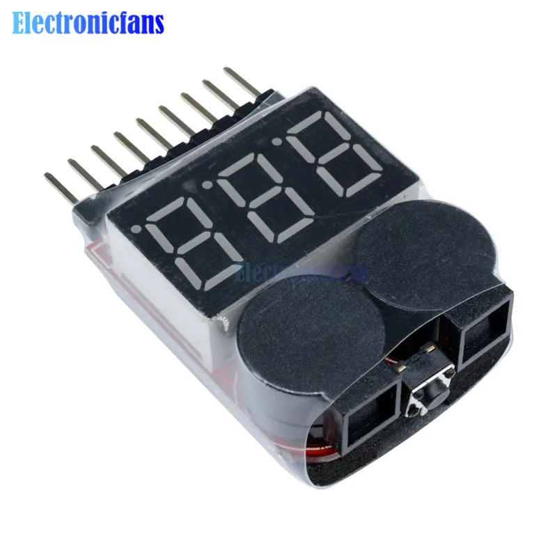 Тестер напряжения 1 8S Lipo Li Ion Fe 2 в Индикатор низкого сигнал тревоги для