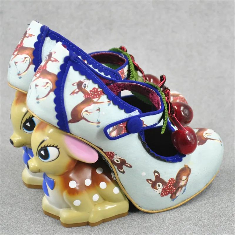 Женские туфли лодочки на высоком каблуке платформе с оленем шпильке 2021|shoes