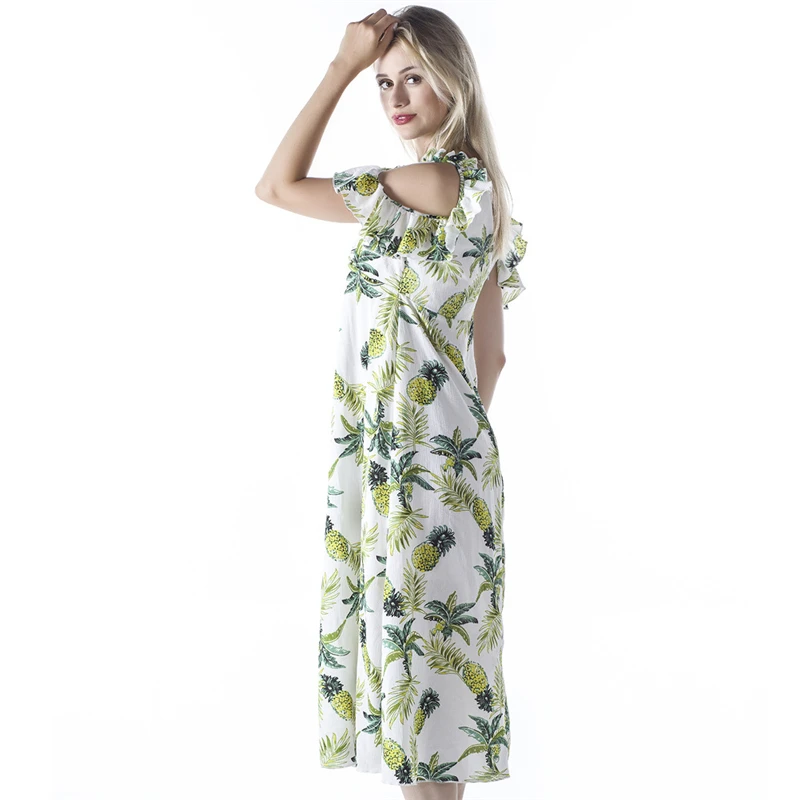 10pcs/lot 2018 New Summer beach dress V-neck Print chiffon split bohemian sexy Explosive Women's clothing | Женская одежда
