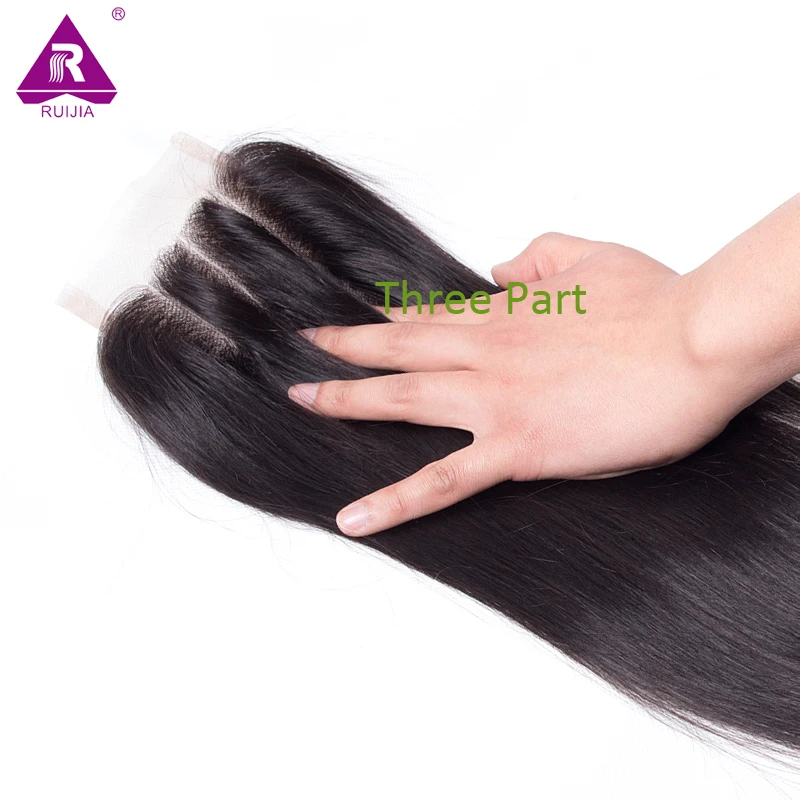 Малайзии Lace Closure Прямые Волосы Weave Бесплатный Средний 3 Часть 4*4 Закрытие