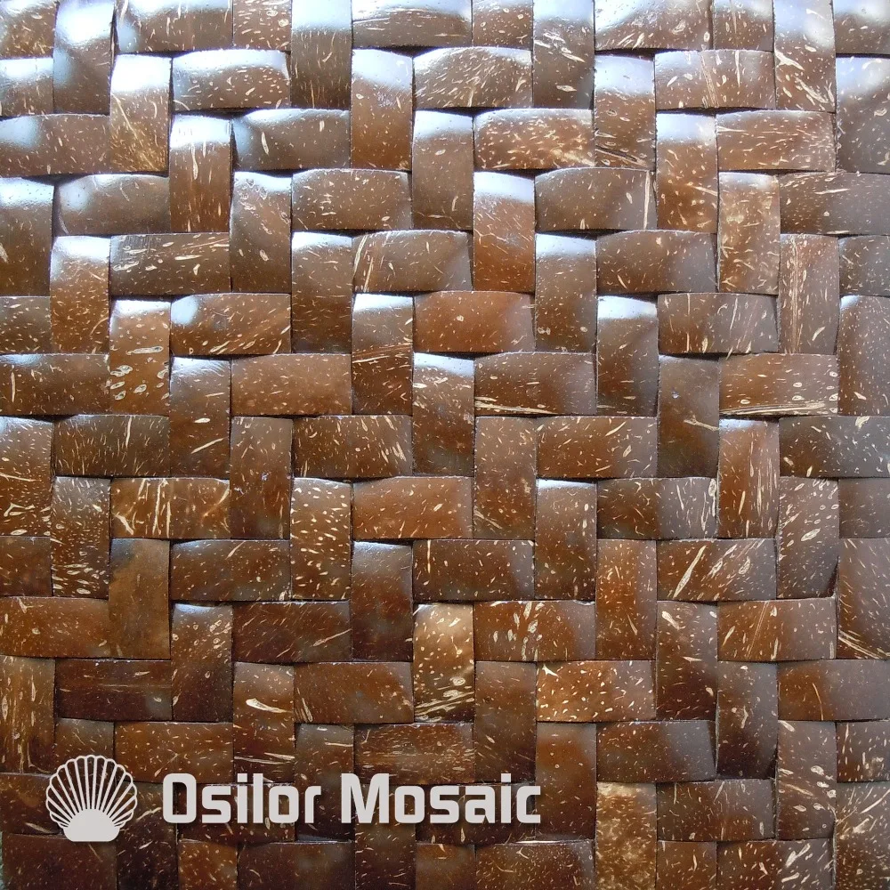 Фото 100% натуральная мозаичная плитка из кокосовой ракушки для украшения дома