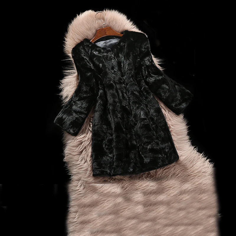 Новое модное длинное пальто из натурального меха норки TSR90 оптовая продажа с