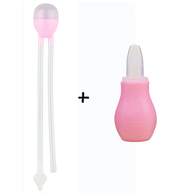 Pink set-2pcs Носовой рот всасывающее устройство дети ребенок сосет уход за носом безопасный нетоксичный силиконовый носовой аспиратор нюхать Чистка пылесосом всасывающее устройство - Цвет: Pink set-2pcs